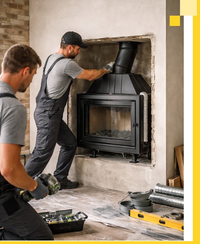 Установка каминных топок в Коркине: монтаж, подключение