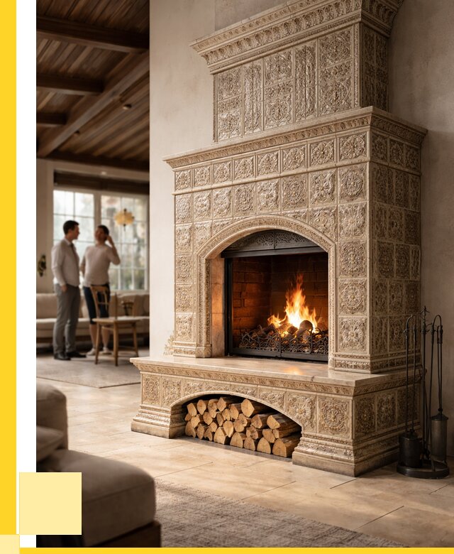 Купить изразцовый камин в Коркине от 259525 р. | ЭриданКрк