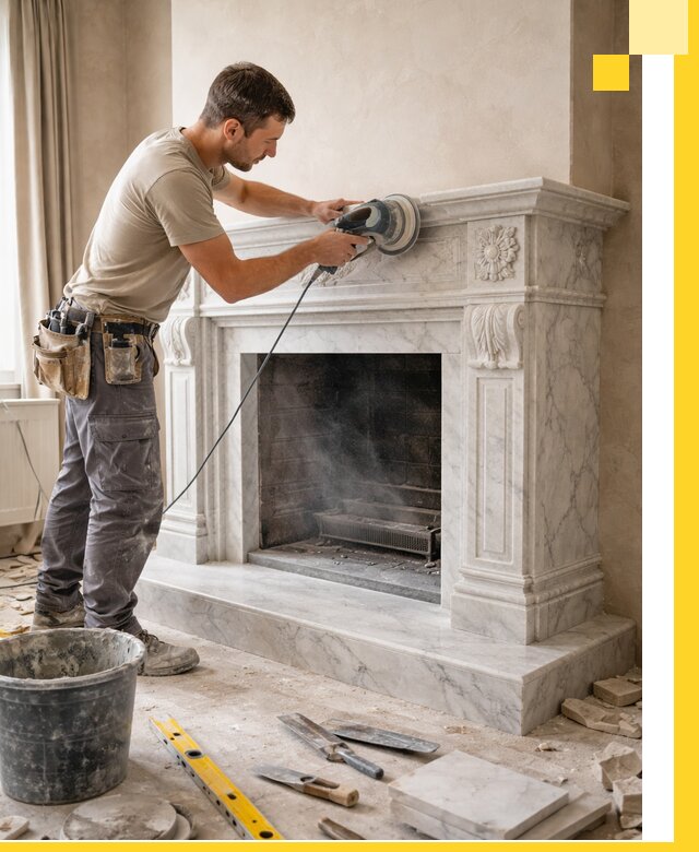 Изготовление и установка мраморных каминов в Коркине под ключ