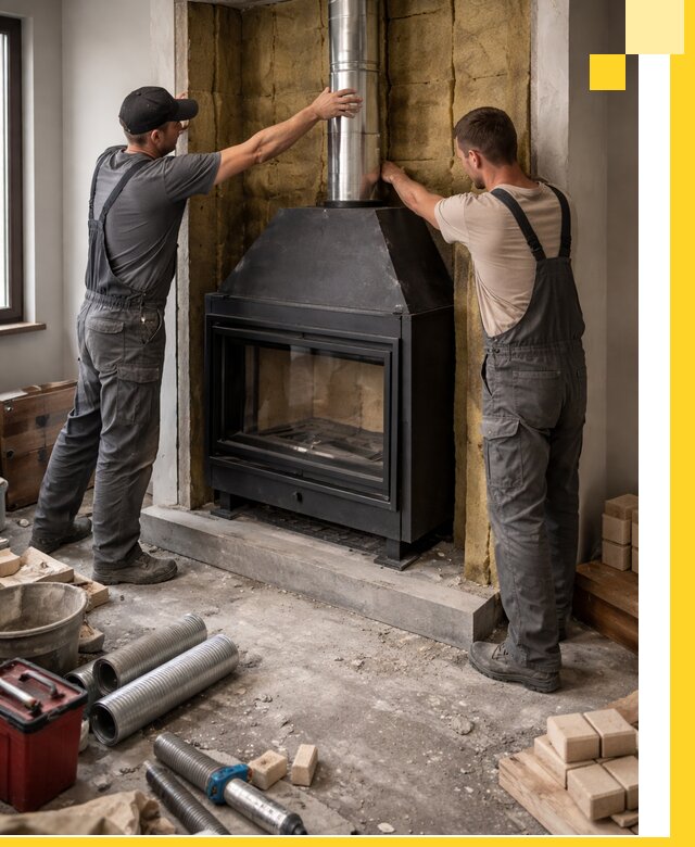Изготовление и монтаж закрытых каминов в Коркине под ключ