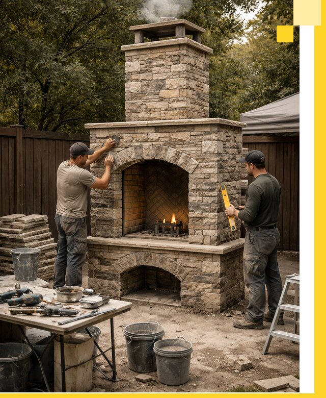 Проектирование и установка уличных каминов в Коркине