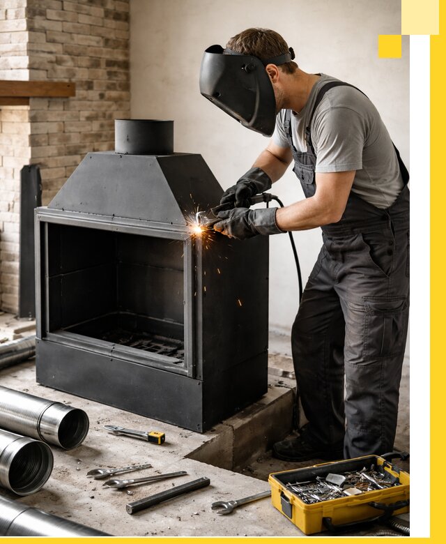 Продажа и установка металлических каминов в Коркине под ключ