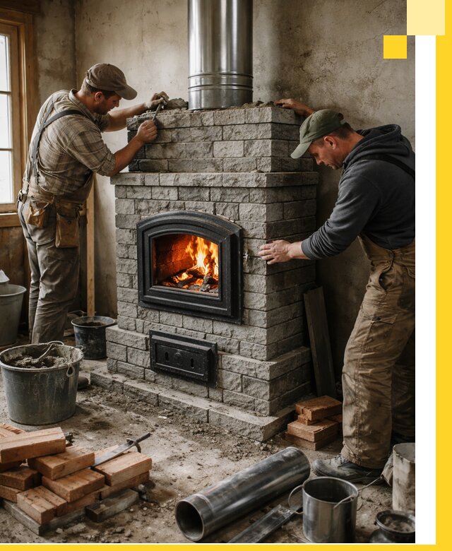 Производство, поставка и монтаж дровяных печей в Коркине