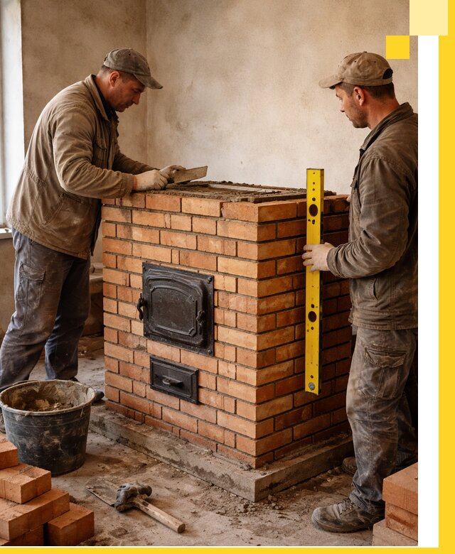 Отопительные печи под ключ в Коркине, установка и сборка