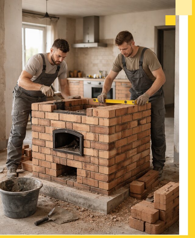 Установка и монтаж печей в частном доме в Коркине под ключ