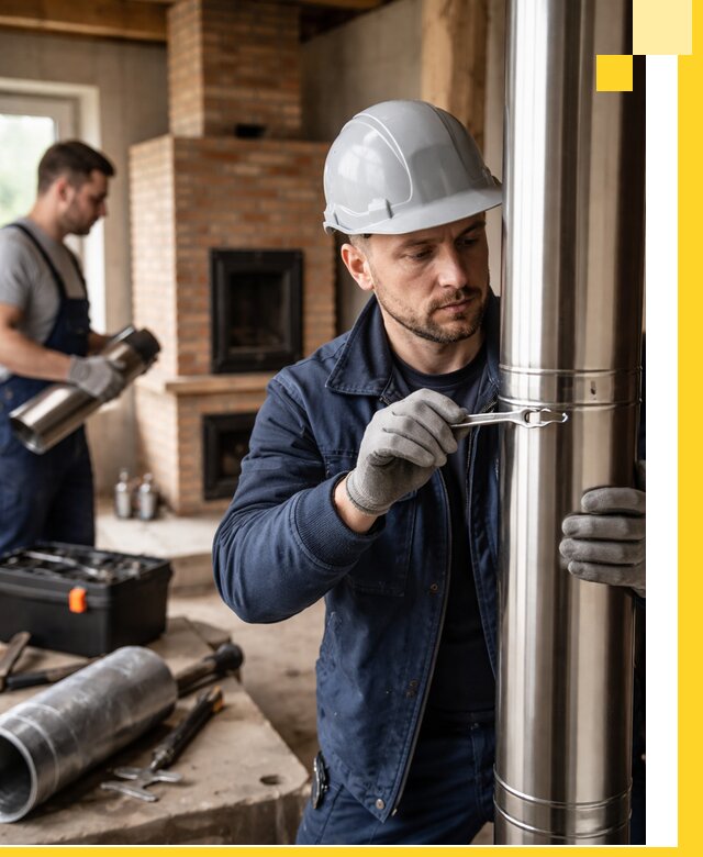 Профессиональный монтаж дымоходов для печей в Коркине