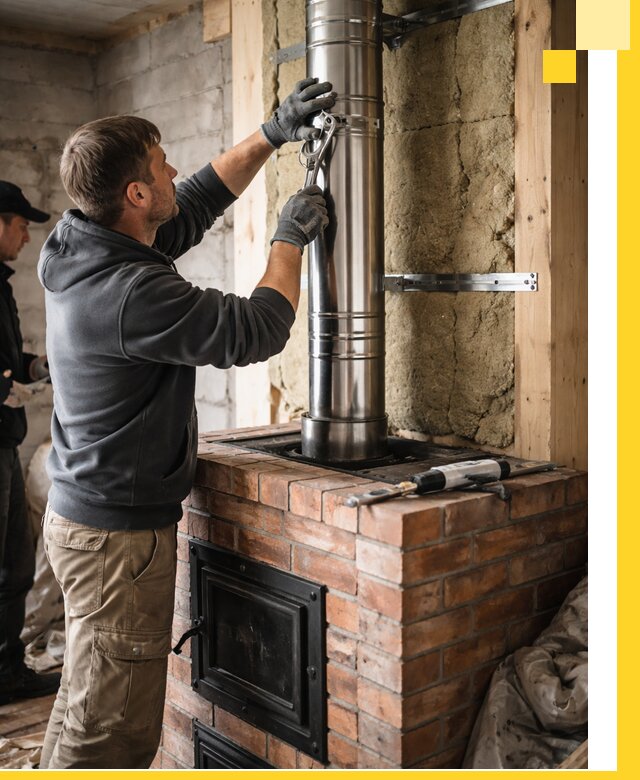 Изготовление и монтаж печей и дымоходов под ключ в Коркине