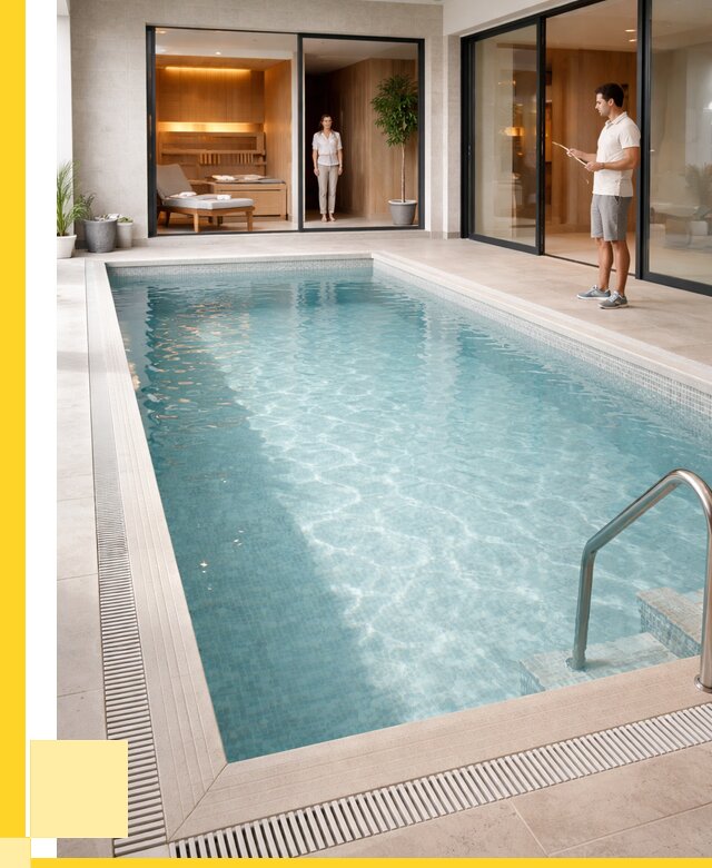 Отделка бассейна пленкой ПВХ в Коркине от 3633 р. - ЭриданКрк