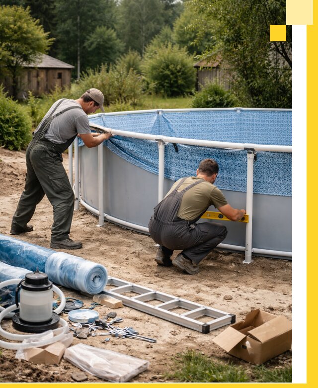 Установка и монтаж каркасных бассейнов в Коркине под ключ