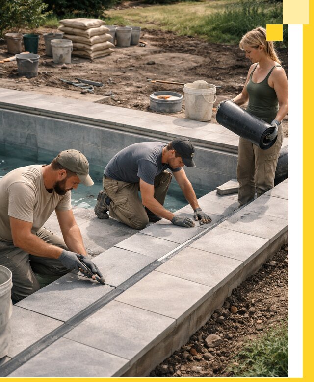 Строительство и монтаж уличных бассейнов под ключ в Коркине