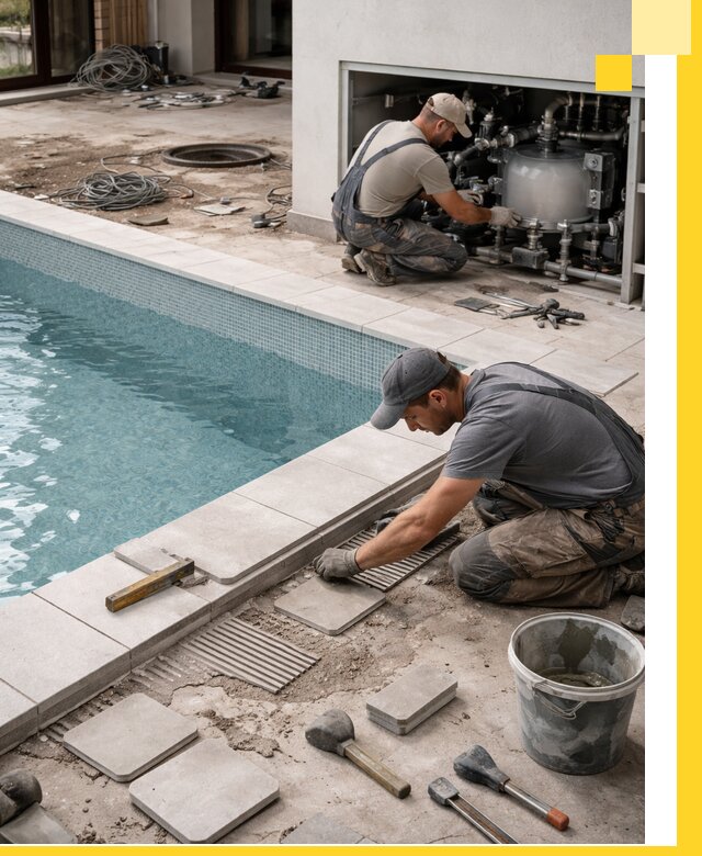 Строительство и монтаж бассейнов в коттедже в Коркине