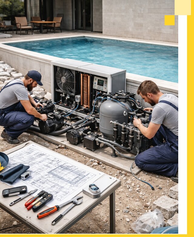 Проектирование и монтаж бассейнов с подогревом в Коркине