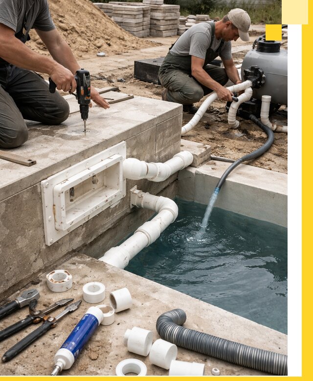 Строительство скиммерных бассейнов под ключ в Коркине