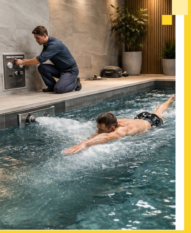 Проектирование и монтаж бассейнов с противотоком в Коркине