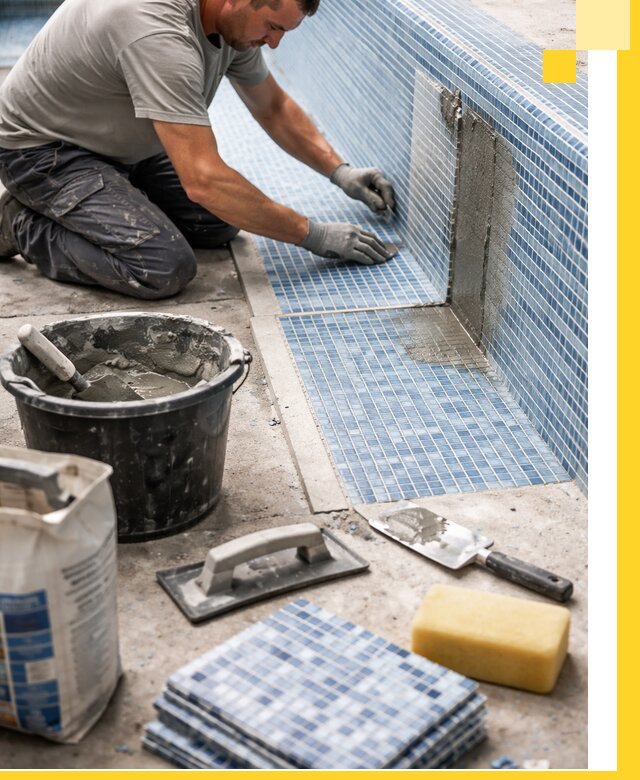 Укладка и ремонт мозаики для бассейнов под ключ в Коркине