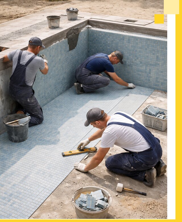 Укладка и установка плитки для бассейнов под ключ в Коркине