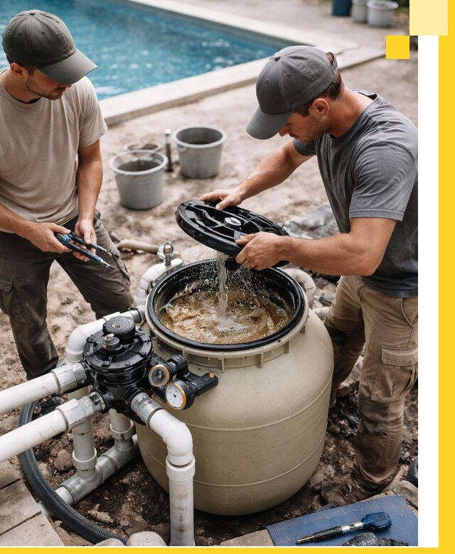 Установка и обслуживание песочных фильтров для бассейнов в Коркине