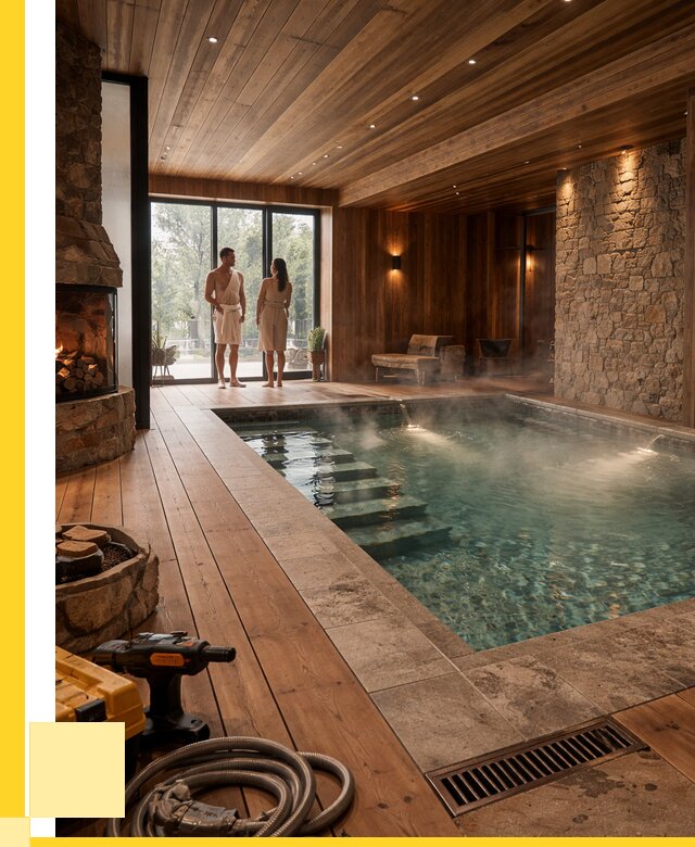 Проекты бань с бассейном под ключ в Коркине от 77858 р., ЭриданКрк