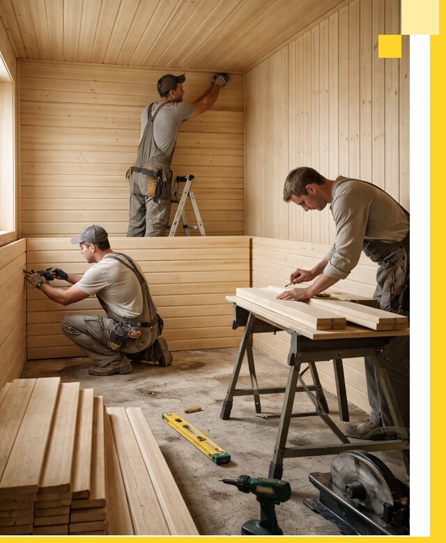 Обшивка саун в Коркине из натуральной древесины под ключ