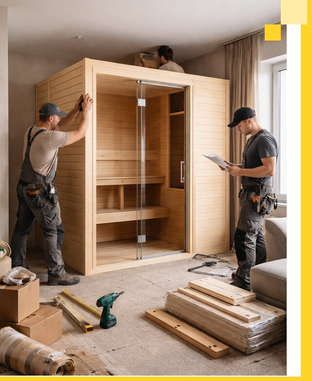 Установка и благоустройство саун в квартире в Коркине