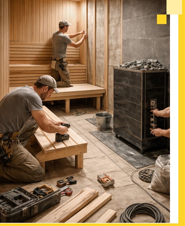 Дизайн и строительство интерьерных саун под ключ в Коркине