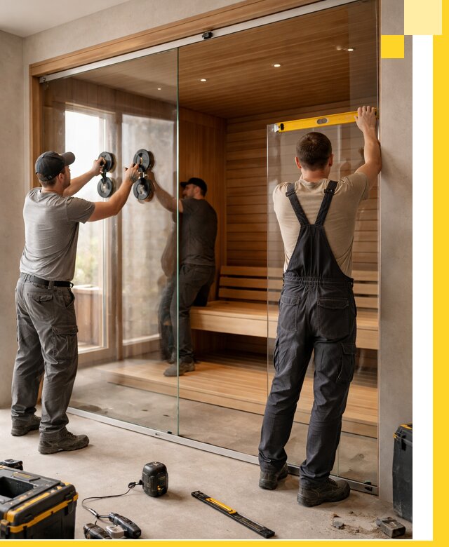 Производство и монтаж стеклянных саун под ключ в Коркине