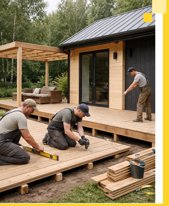 Строительство бань с террасой и бассейном под ключ в Коркине