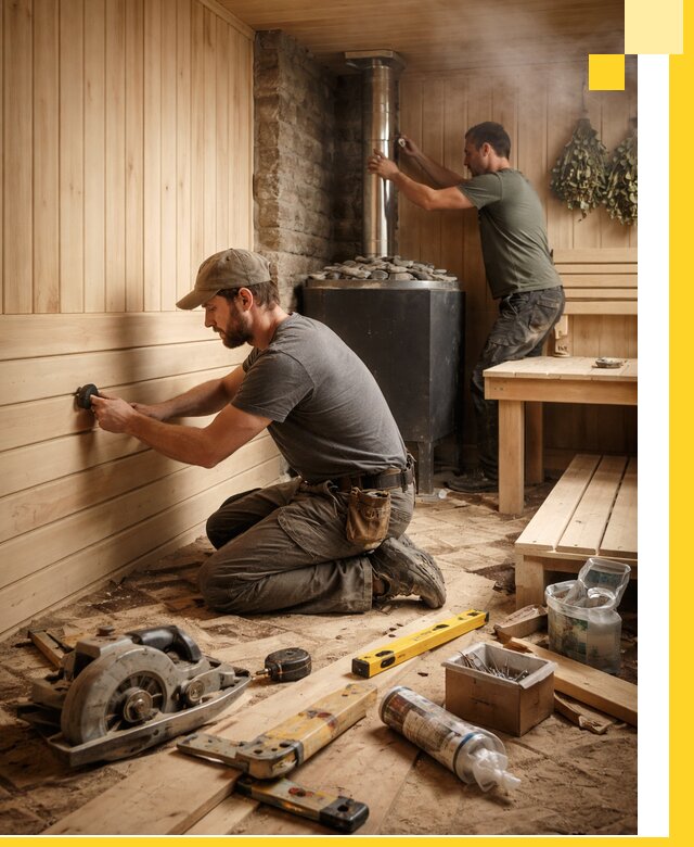 Полное строительство и оснащение парных под ключ в Коркине