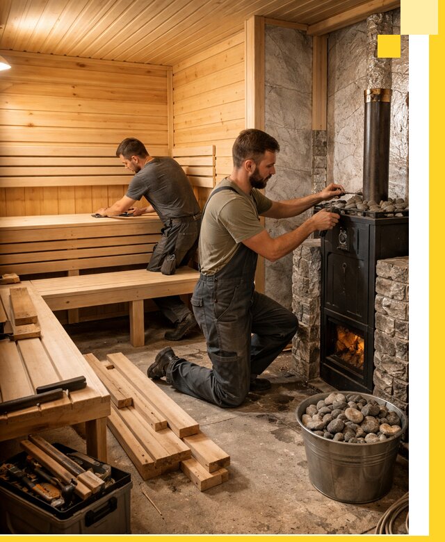 Дизайн и строительство интерьеров бань под ключ в Коркине