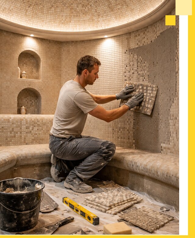 Устройство и монтаж домашнего хамама под ключ в Коркине