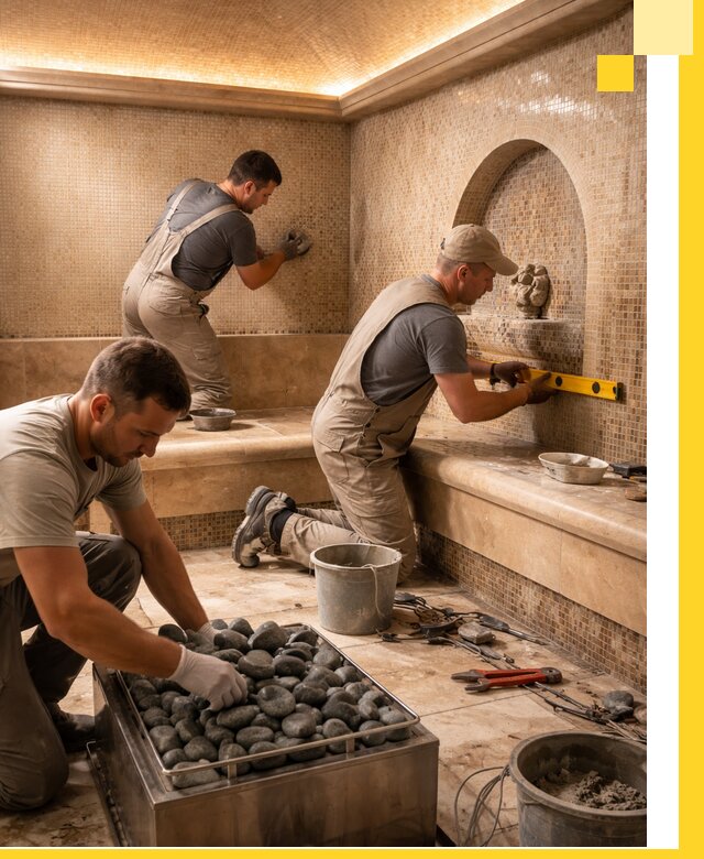 Проектирование и строительство хамама и сауны в Коркине