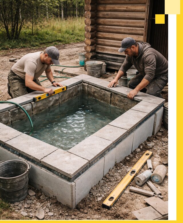 Изготовление и установка холодных купелей под ключ в Коркине
